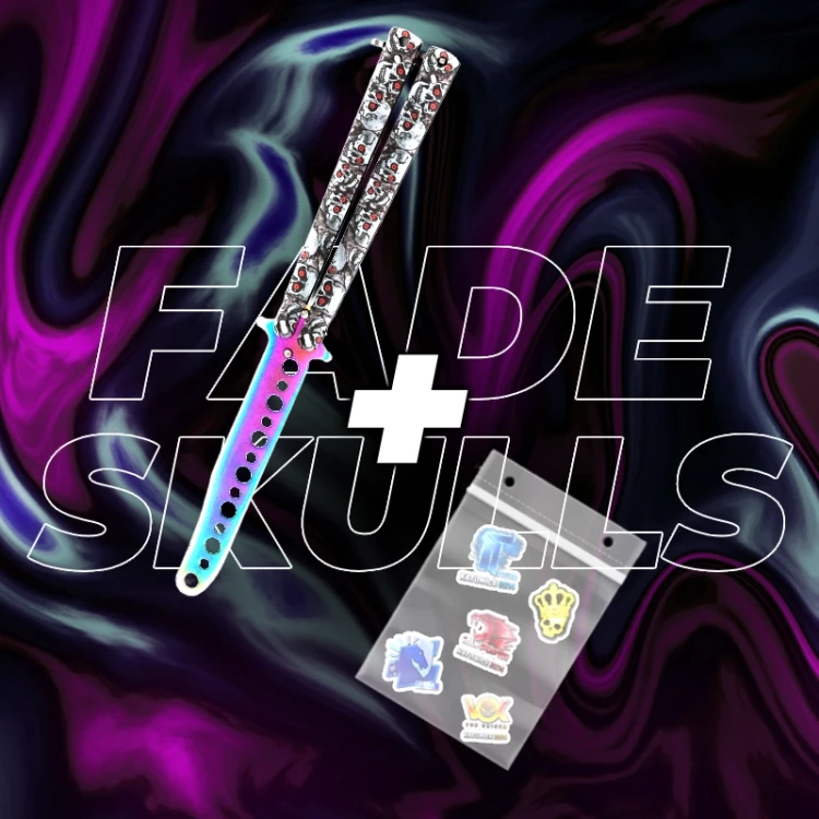 Nóż Motylkowy Fade Skulls CS2.webp