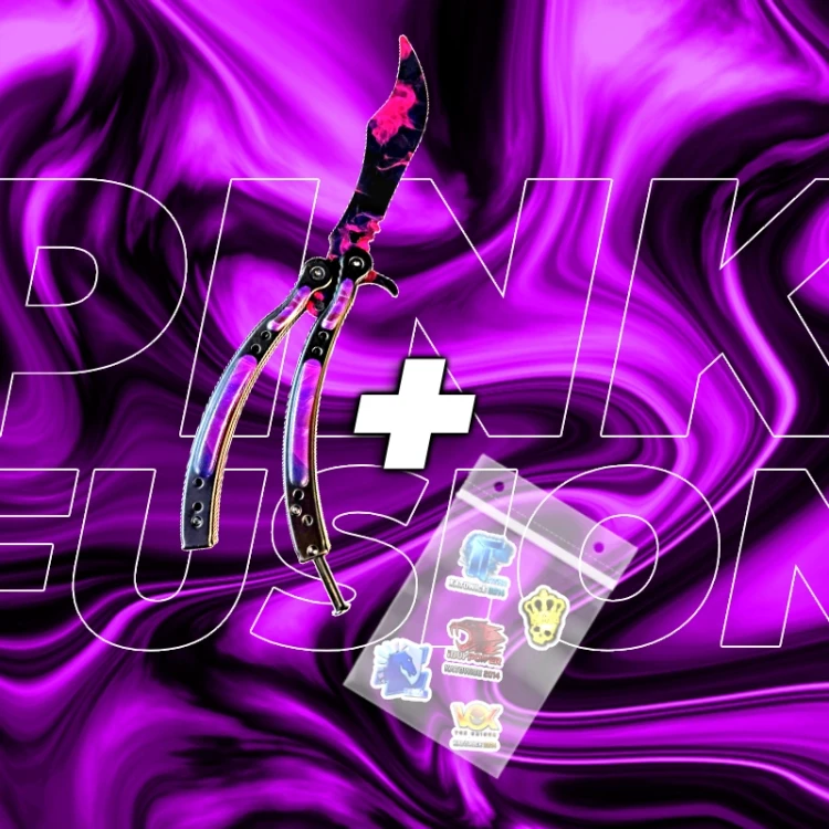 NÓŻ MOTYLKOWY PINK FUSIONTRENINGOWY CSGOCS2 IRL   .webp